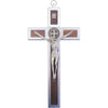 15 in. St. Benedict Wall Crucifix with Wood Veneer