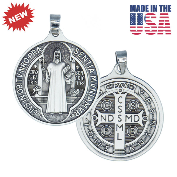 1 1/4 St.Benedict Medal, Nickel Silver - Our Lady of Guadalupe