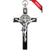 3 in. Cross of St Benedict, Ebony Wood with Nickel Silver